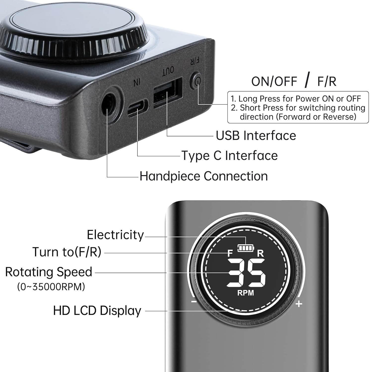 Nail Drill Machine - 35000RPM Electric Nail File Nail Drills for Acrylic Nails P