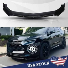 For Chevrolet	Blazer 2019-2024 Front Bumper Lip Spoiler Splitter Glossy Canards