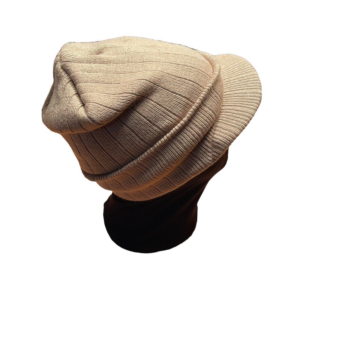 YUSSTAR Slouchy Knit Beanie With Brim - Visor Bill Baggy Winter Hat For Women (Beige) - View #14