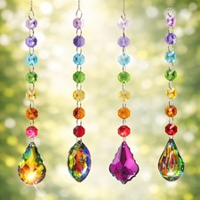 Kristall Sonnenfänger Regenbogen Prisma Fensterdeko Glas Anhänger Lichtfänger