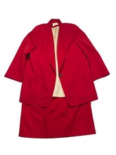 Vintage Pendleton 100 pure virgin wool Fuchsia Red suit set size 16T made USA