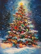 JYXSJYYD 5D DIY Winter Diamond Art Kits for Adults,Christmas Tree Diamond Pai...