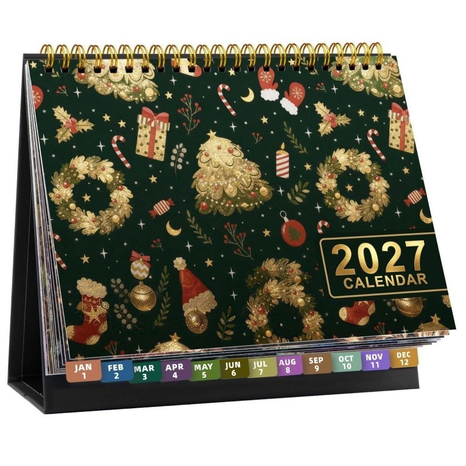 2027 Desk Calendar Standing Flip Desktop Calendar Planner January ...