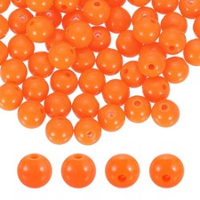 100pcs Orange Acrylic Round Beads 10mm Plastic Resin Loose Bead