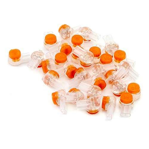 QWORK 200 Pack UY2 Connectors K2, Waterproof Orange Clear  Assorted sizes
