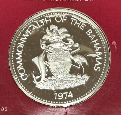 コレクション 1974 BAHAMAS 10CENTS 1974 Bahamas Independence Day $10 Silver Proof Coin - OGP & COA