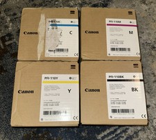 LOT OF 4 GENUINE CANON PFI-110 INK TANKS NEW SEE PHOTOS          