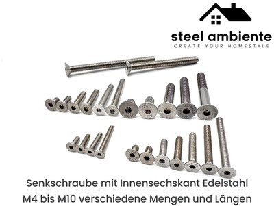 Senkkopfschrauben Edelstahl VA V2A A2 Innensechskant M4 M5 M6 M8 M10 ISO 10642