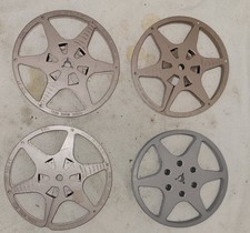 4 VINTAGE Eastman Kodak Metal 8mm Film Movie Reels Cases 200' Rochester NY USA