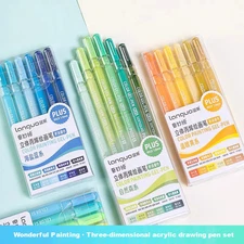 54/6 Colors Acrylic Gel Pen Languo 1.0mm 3D Marking Hand Account Drawing Pen