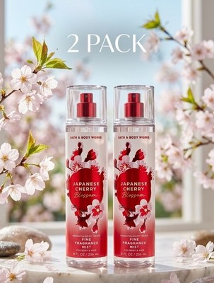 [2-PACK] Bath & Body Works JAPANESE CHERRY BLOSSOM Mist 8oz - NEW