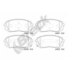 Satz Bremsbeläge Bremsklötze vorne für Hyundai IX35 LM | 664633