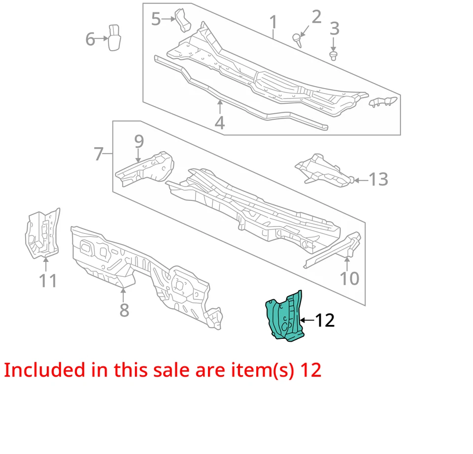ACURA RL PILLAR L 2000-2004 FR 64530-SZ3-G02ZZ - NUEVO OEM Foto 2 de 3