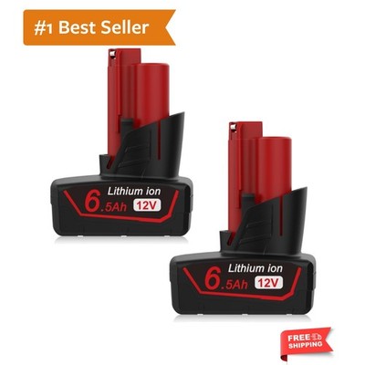 Durable 2 Pack 12V 6.5Ah Lithium Ion Battery -  Performance for Tools