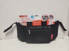 Skip Hop Grab  Go Stroller Organizer Black Cup Holder Storage Bag Pre-Owned