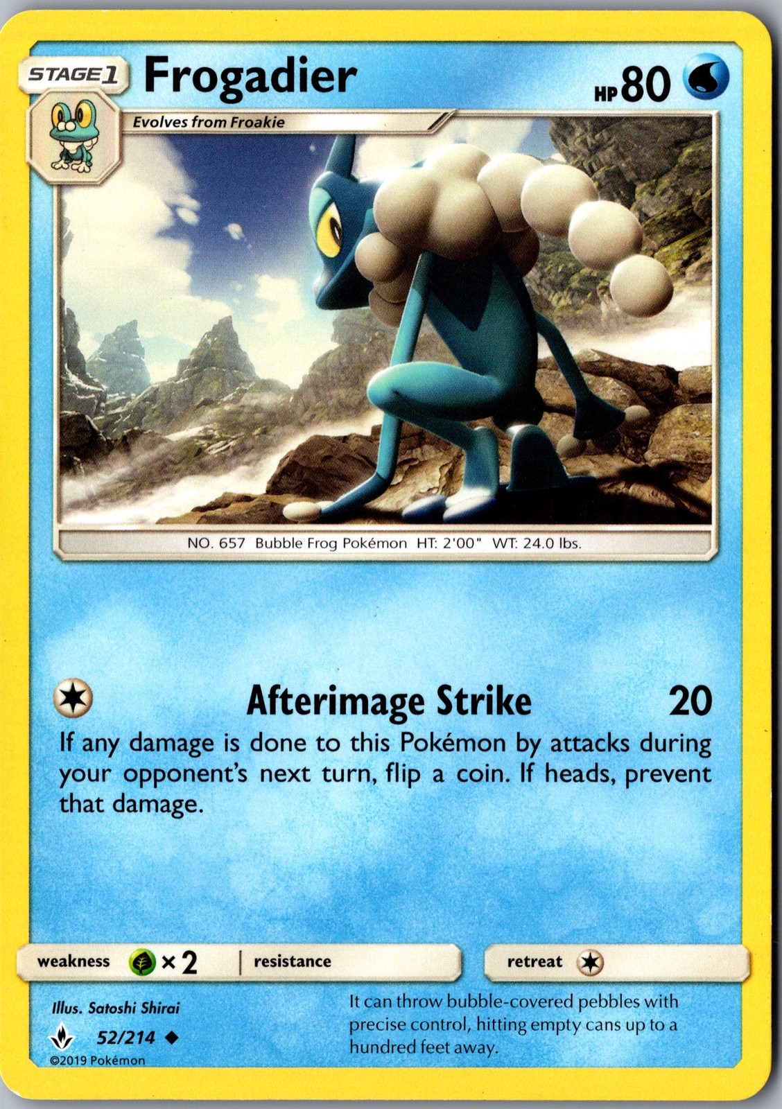 Frogadier 52/214 Uncommon SM - Unbroken Bonds LP Pokemon Card