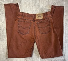 Vintage 90s Levi’s 550 Burnt Orange Jeans Made USA Relaxed Straight Leg W32 L36