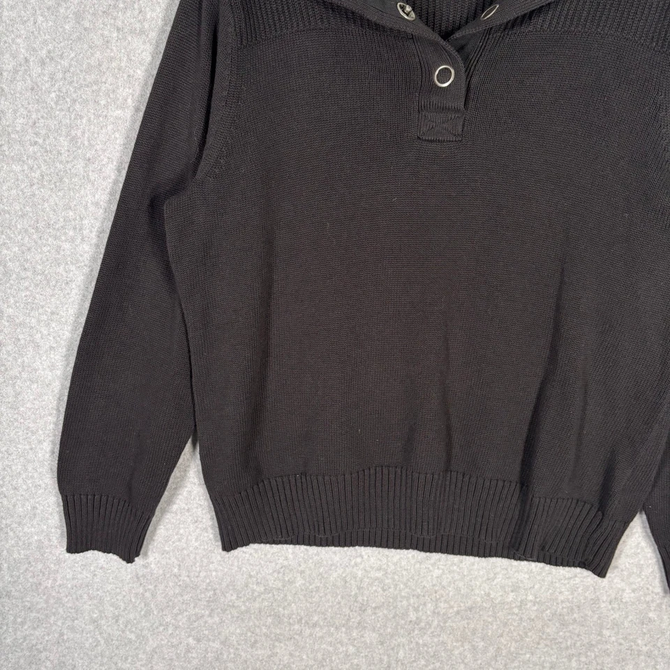 Suéter Pullover Studio Works Años 90 Cuello A Presión 1X Algodón Mínimo Silencioso Lujo Foto 3 de 4