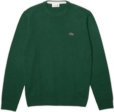 Sz 2XL 7 - Lacoste Men  S Crewneck Wool Sweater Pullover, Green