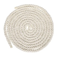 12mm x 14.8 Feet Beige Cotton Rope 3 Strand for DIY Wall Hanging Knotting