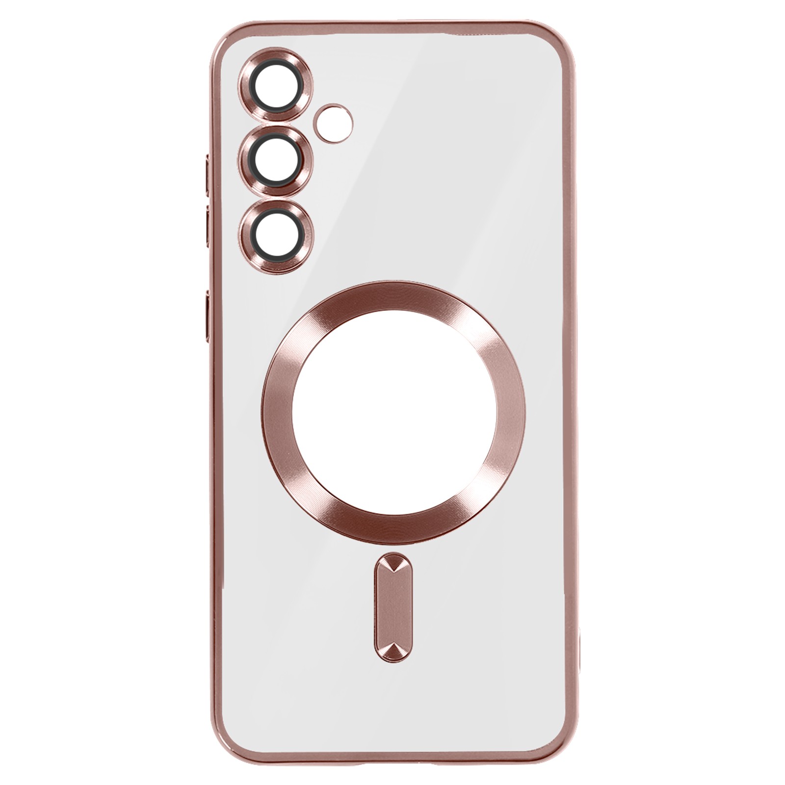 Coque Galaxy S24 Avizar Chrome en silicone Rose Champagne protectrice