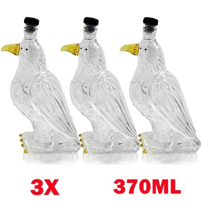 3x Unique Eagle Whiskey Glass Decanter Bottle Exquisite Decor Gift For Men Dad