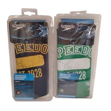 Speedo Lot of 2 Performance Adult Swim Caps Silicone Varsity Navy Blue, Green