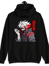 Anime Manga Style Character Graphic Black Hoodie - Trendy Japanese Streetwear Ho