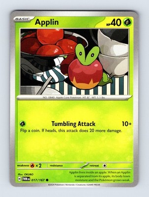 Applin - - Twilight Masquerade 017/167 - Common - NM - Pokémon