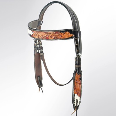 AD AMERICAN DARLING Western Horse Headstall American Leather Dark Brown