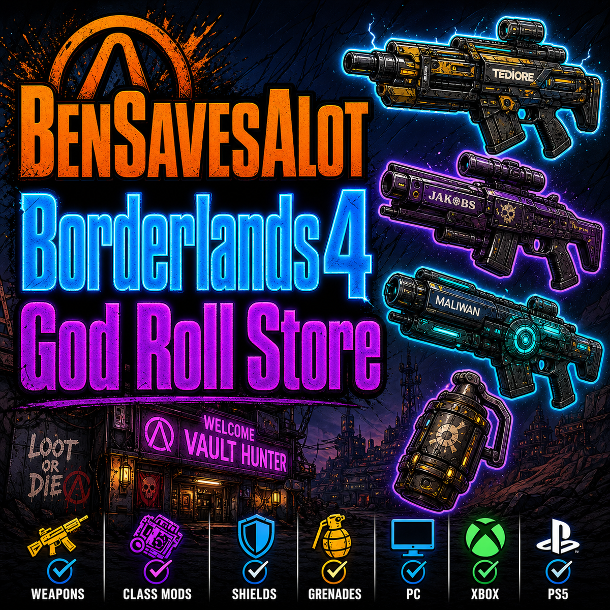 Borderlands 4 BL4 God Roll Gear | Legendary Weapons Class Mods