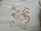 single Homemade handmade Pillowcase.  Thursday  Rooster embroidered  — photo 2