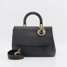 Christian Dior Be Dior Bag Pebbled Leather Medium Black 190129