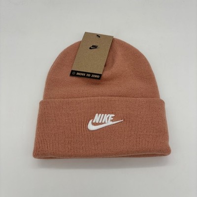 Nike Sportswear Peak Futura Beanie Cuffed Knit Peach Pink White HF0186-688 OS