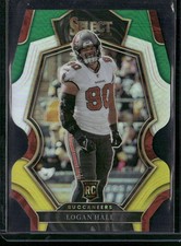 2022 Panini Select #193 Logan Hall Green and Yellow Prizm Die Cut