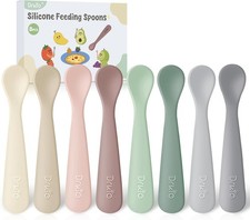 8-Piece Silicone Baby Spoons - Infant Spoons First Stage Self Feeding Baby Led