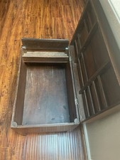 Vintage Wooden Storage Bench with Hinged Top.