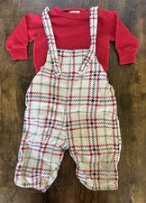 Vintage 70s/80s Sears Plaid Corduroy Overalls Baby Size 6-9 months 15-19 Lbs