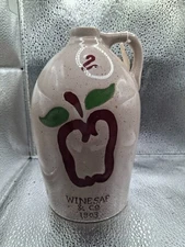 Winesap & Co. APPLE Pottery Stoneware Handled Jug ~ Kitchen Storage Wine Decor