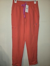 Womens Figs Yola High Waisted Skinny Scrub Pants Sz Small Orange Fireside Cargo