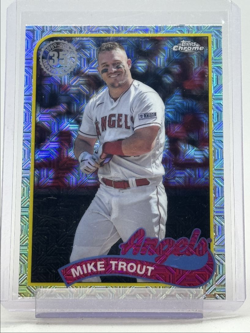 MIKE TROUT 2024 TOPPS CHROME SERIES 2 1989 TOPPS SILVER PACK B Q3847