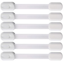 6 Pack Child Safety Strap Baby Lock for Cabinets Drawers 3m Adhesive Backing