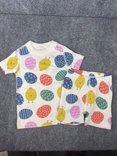 Hanna Andersson Pajamas Set Short Easter Egg Chicks SIZE 5 110cm 100 Cotton NEW