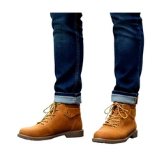 St. John's Bay 9.5 Brown  Men's Work Combat Boots Shoes 9 1/2 Laces