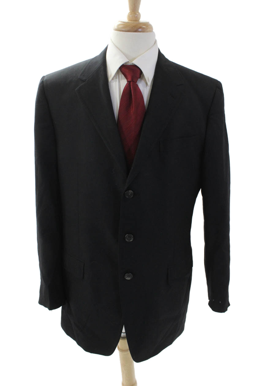 Prada Mens Wool Solid Single Breasted Lightweight… - image 1