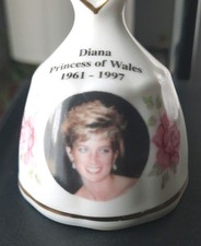 COLLECTIBLE DIANA PRINCESS OF WALES 1961-1997 BELL, FINE BONE CHINA, ENGLAND