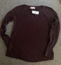 Ann Taylor Loft Sweater Womens XXS Purple Textured Knit Long Sleeve Pullover NWT