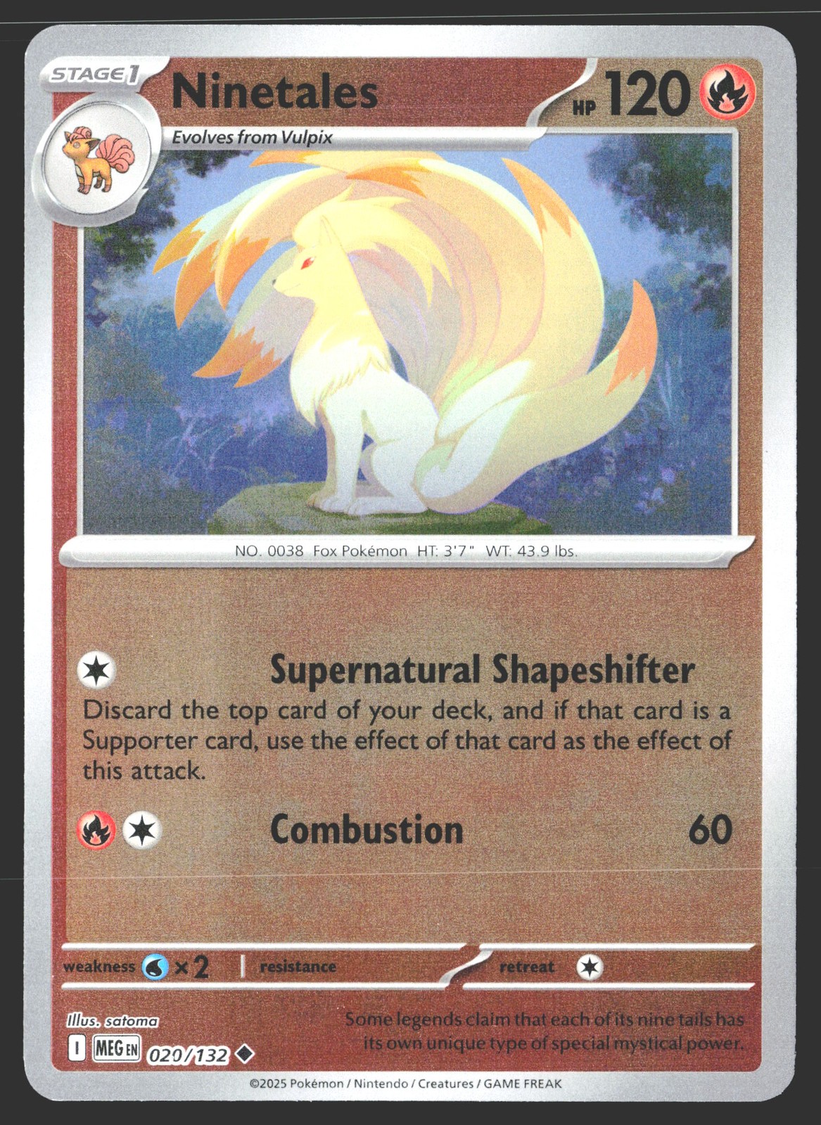 ME01: Mega Evolution #020/132 Ninetales Reverse Holo
