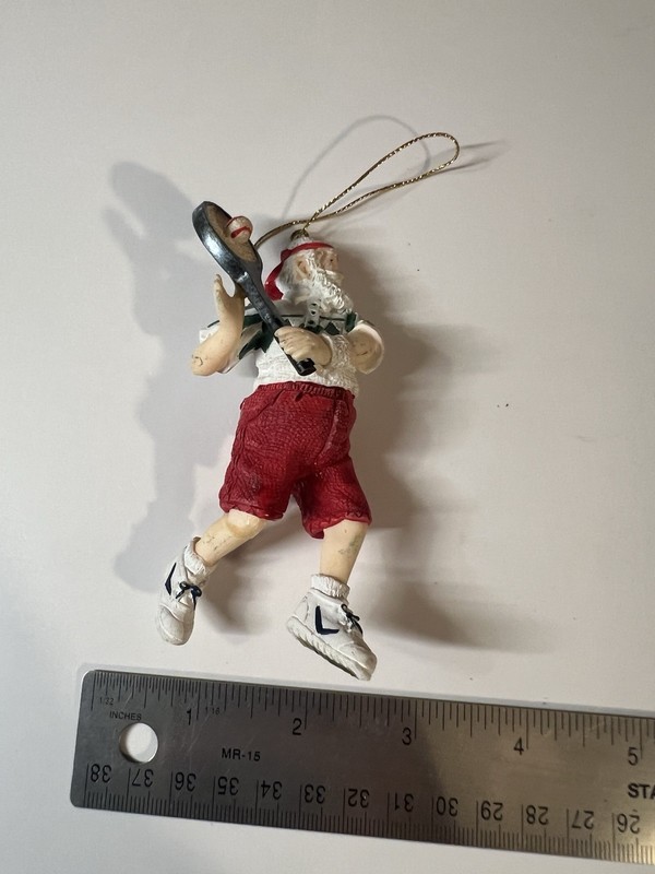 Santa Claus Tennis Player Christmas Ornament