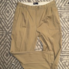 Vtg 90s Polo Ralph Lauren Pleated Khaki Pants Tan Chino Size 40x34